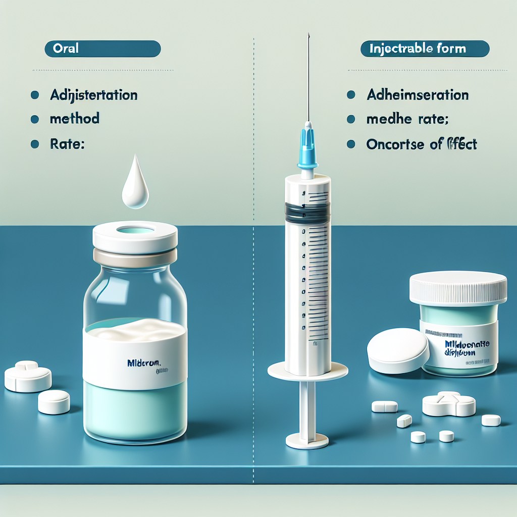 Diferencias entre Mildronate Dihydricume oral e inyectable